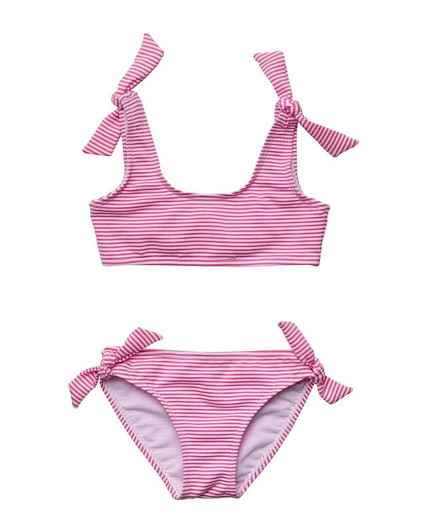 商品Snapper Rock|Snapper Rock Raspberry Stripe Tie Crop Bikini,价格¥159,第1张图片