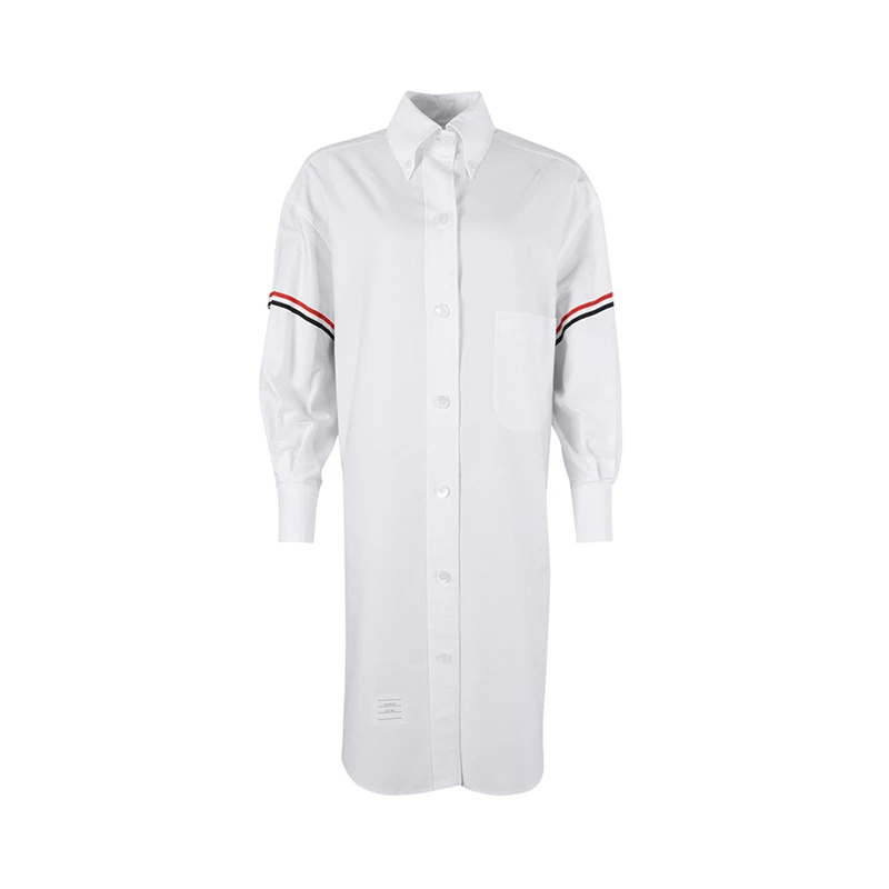 商品Thom Browne|THOM BROWNE 女士白色牛津纺臂章衬衫衬衣 FDSA11A-02188-100,价格¥3855,第1张图片