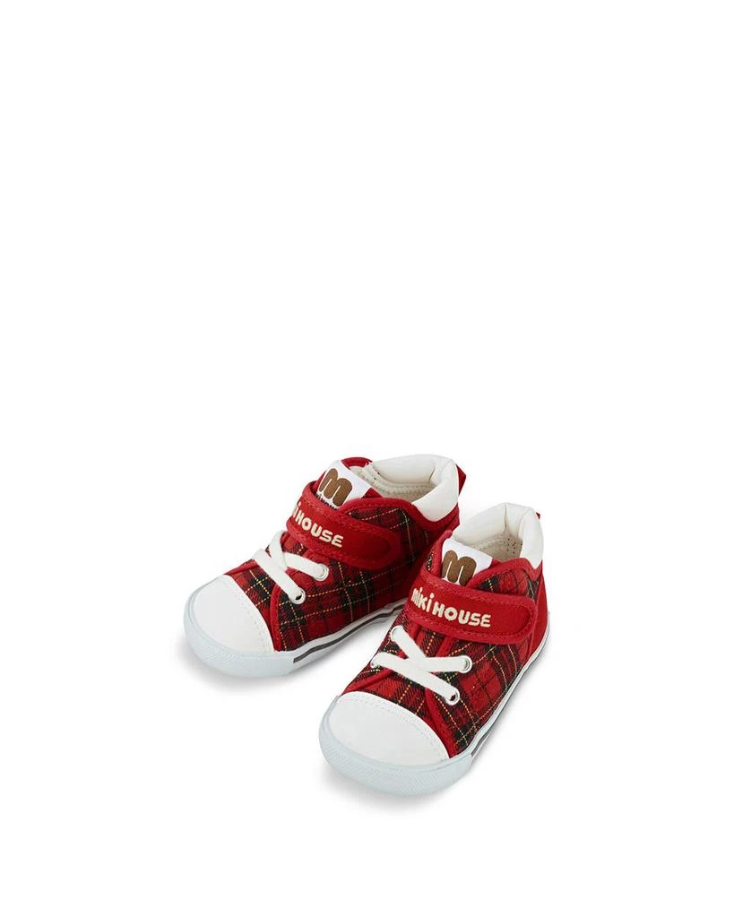 商品Miki House|Unisex High Top Plaid Second Shoes - Toddler,价格¥938,第1张图片