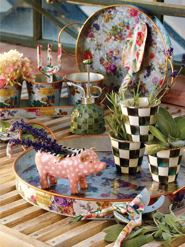商品MacKenzie-Childs|Flower Market Galvanized Outdoor Trays 2-Piece Set,价格¥739,第3张图片详细描述