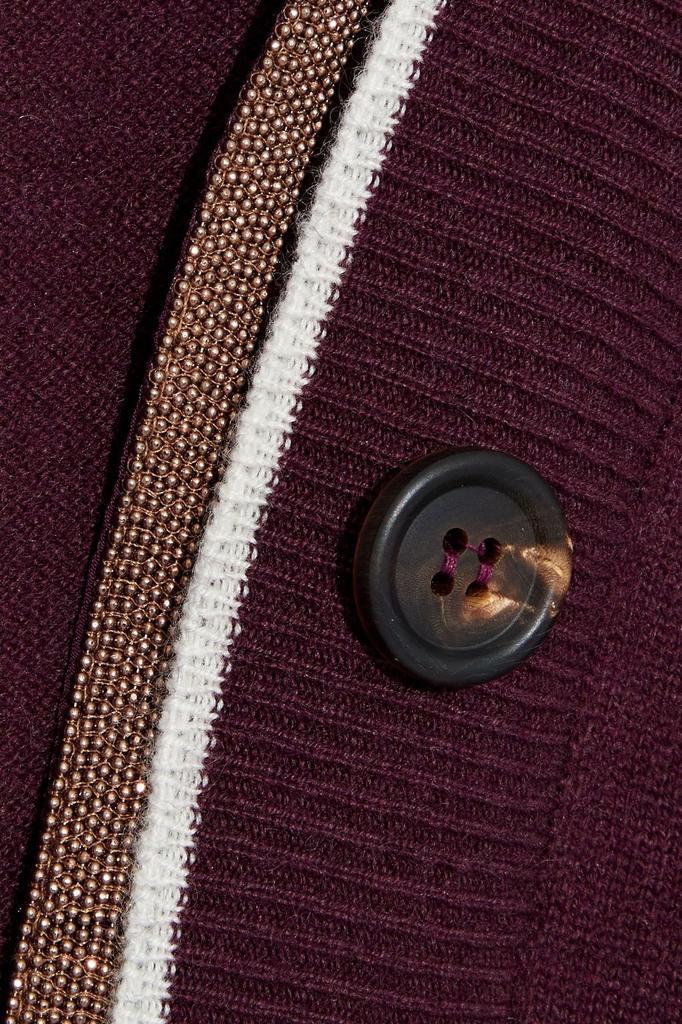 商品Brunello Cucinelli|Bead-embellished wool, cashmere and silk-blend cardigan,价格¥7802,第6张图片详细描述