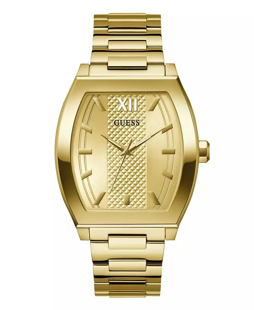 商品GUESS|Men's Analog Gold-Tone 100% Steel Watch 42mm,价格¥514,第1张图片