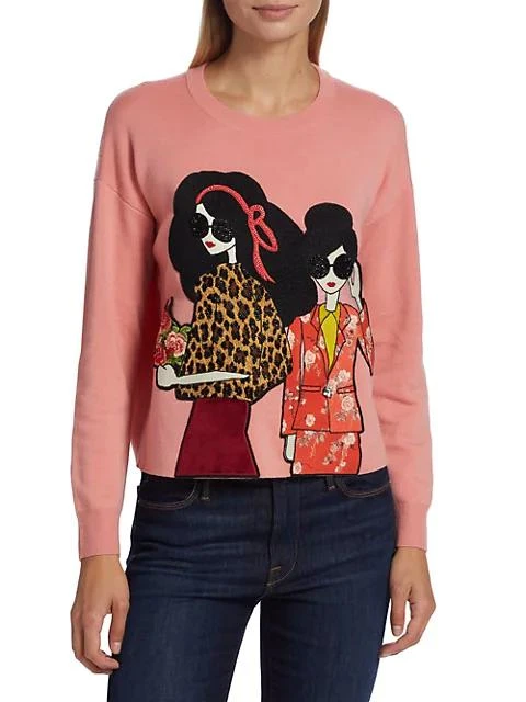 商品Alice + Olivia|Gleeson Bead-Embellished Graphic Sweater,价格¥2216,第3张图片详细描述
