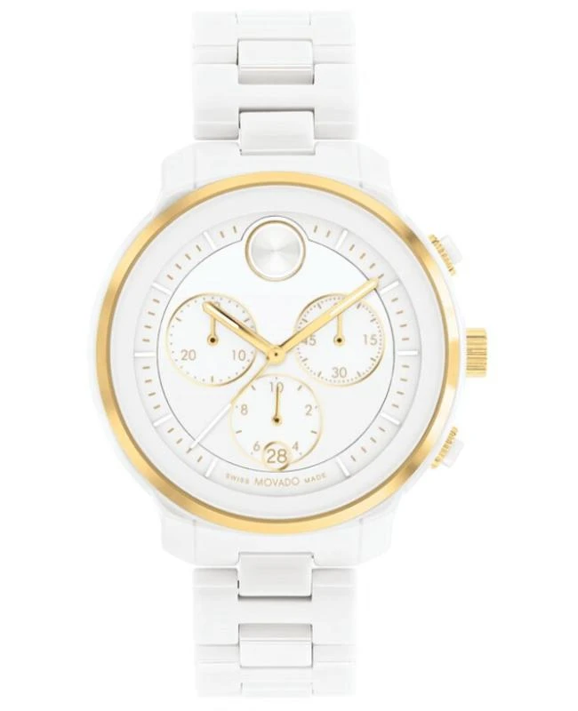 商品Movado|Movado Bold Verso White Chronograph Dial Women's Watch 3600933,价格¥5599,第1张图片