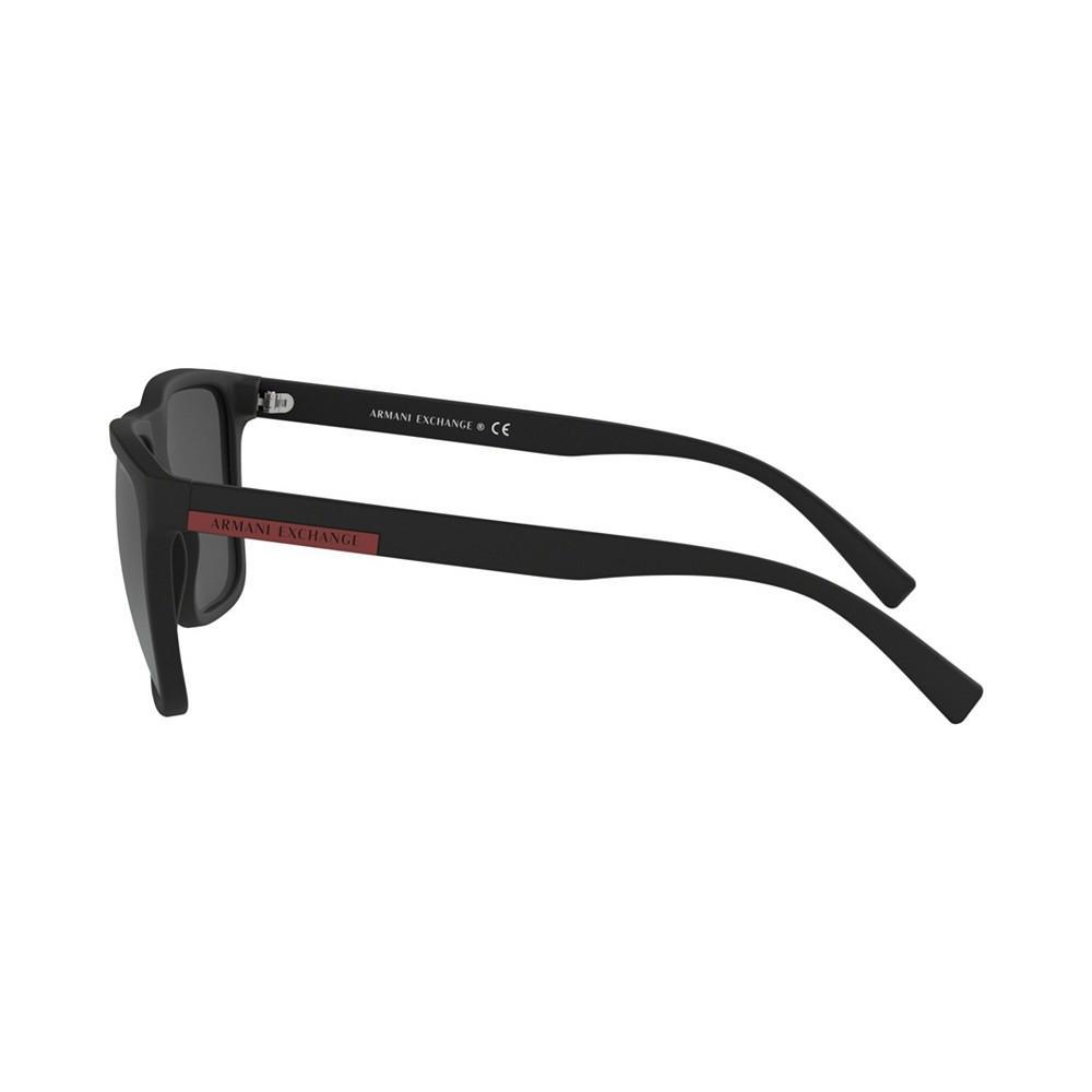 商品Armani Exchange|Men's Low Bridge Fit Sunglasses, AX4080SF 57,价格¥431,第5张图片详细描述