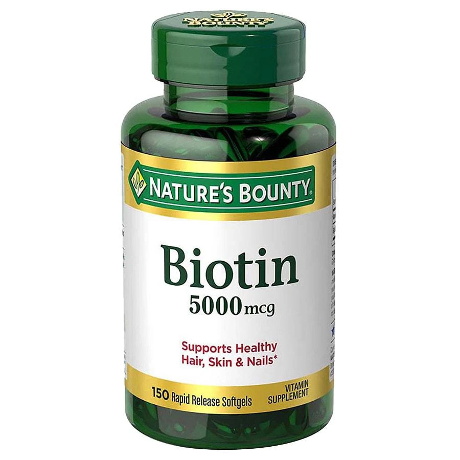 商品Nature's Bounty|Biotin 5000mcg Dietary Supplement, Softgels Value Size,价格¥252,第1张图片