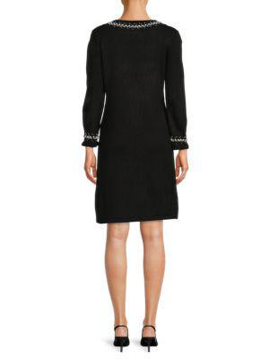 商品Karl Lagerfeld Paris|Pearl Embellished Sweater Dress,价格¥446,第4张图片详细描述