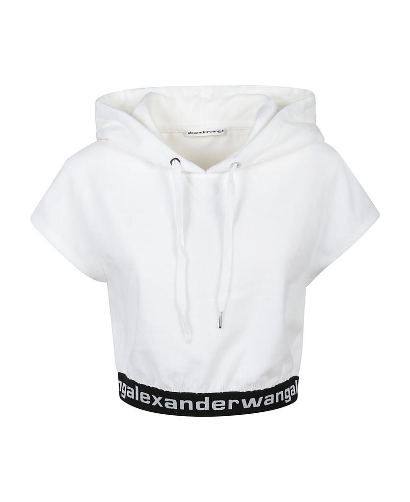 商品Alexander Wang|Stretch Corduroy With Logo Elastic Sleeve Hoody,价格¥1929,第1张图片