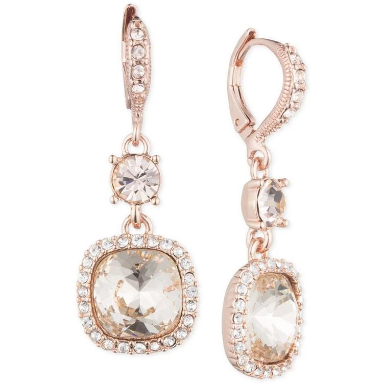 商品Givenchy|纪梵希水晶耳坠 Givenchy Rose Gold-Tone Cushion Double Drop Earrings,价格¥363,第1张图片