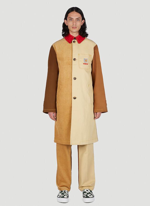 Colour Block Panel Coat in Brown商品第1张图片规格展示