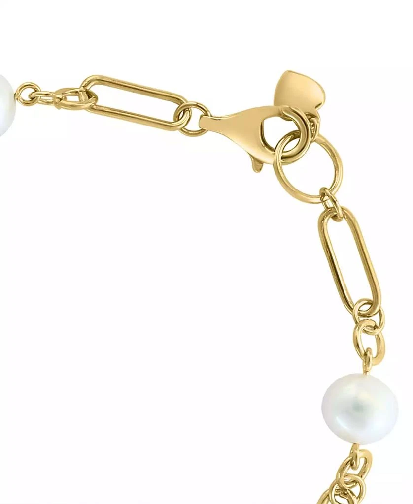 商品Effy|EFFY® Cultured Freshwater Pearl (7mm) Open Link Chain Bracelet in Gold-Plated Sterling Silver,价格¥3928,第3张图片详细描述