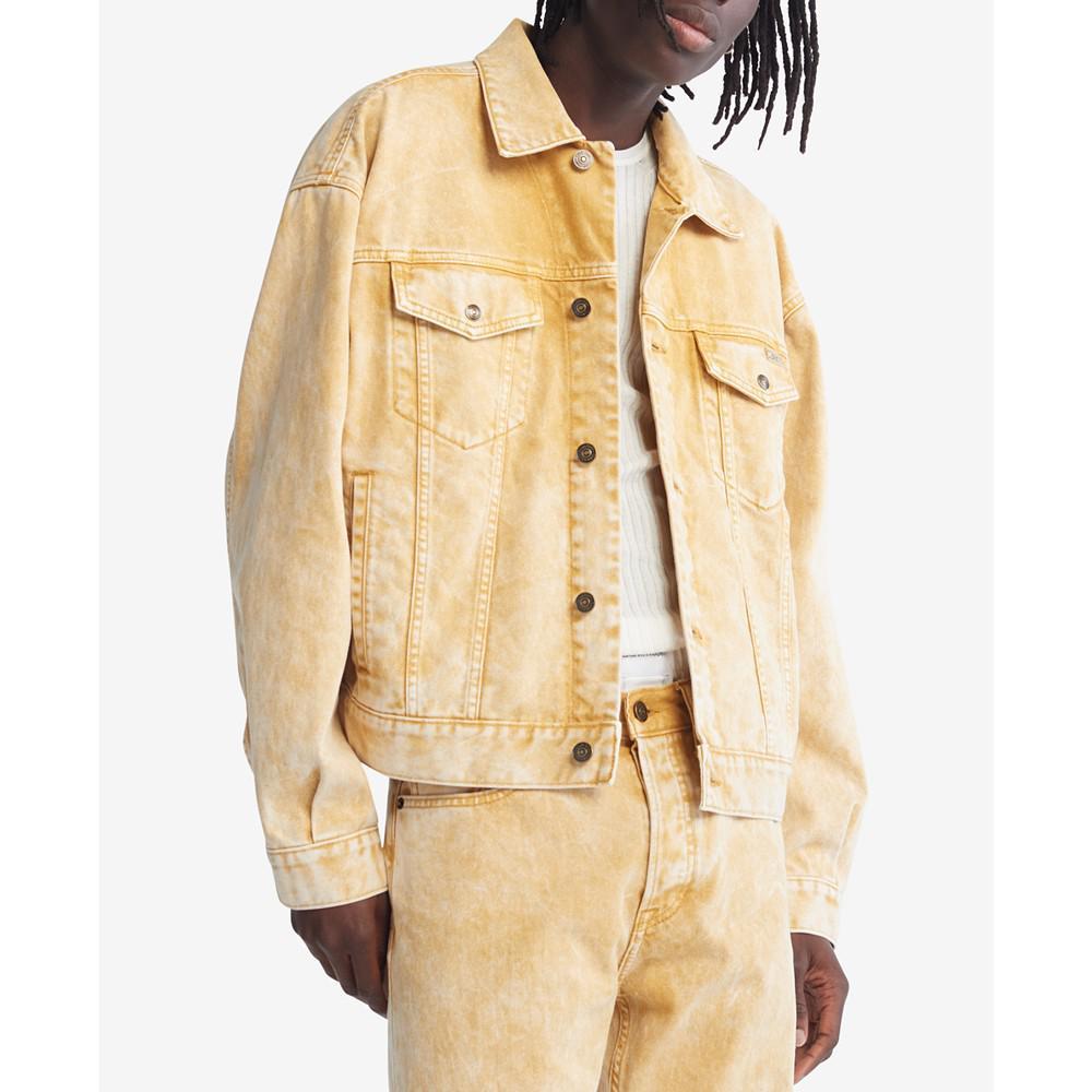 商品Calvin Klein|Men's Naturals Essential Mineral Wash Trucker Jacket,价格¥877,第1张图片