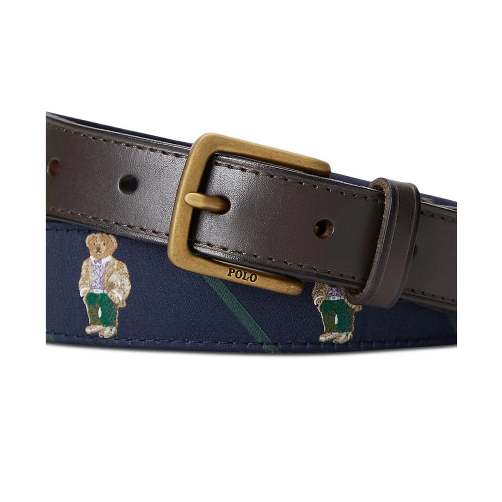 商品Ralph Lauren|Men's Polo Bear Leather-Trim Belt,价格¥350,第2张图片详细描述