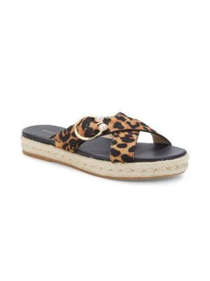 商品Stuart Weitzman|Leopard-Print Calf Hair Espadrille Sandals,价格¥798,第2张图片详细描述