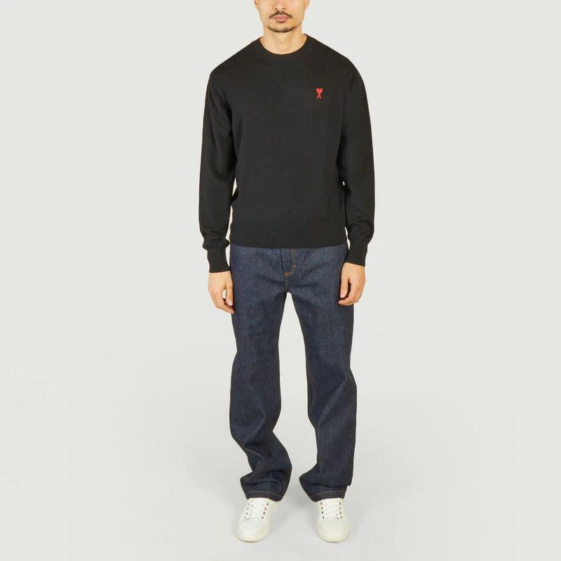 商品AMI|ADC pullover  WOOL TRICOTINE BLACK AMI PARIS,价格¥1585,第4张图片详细描述