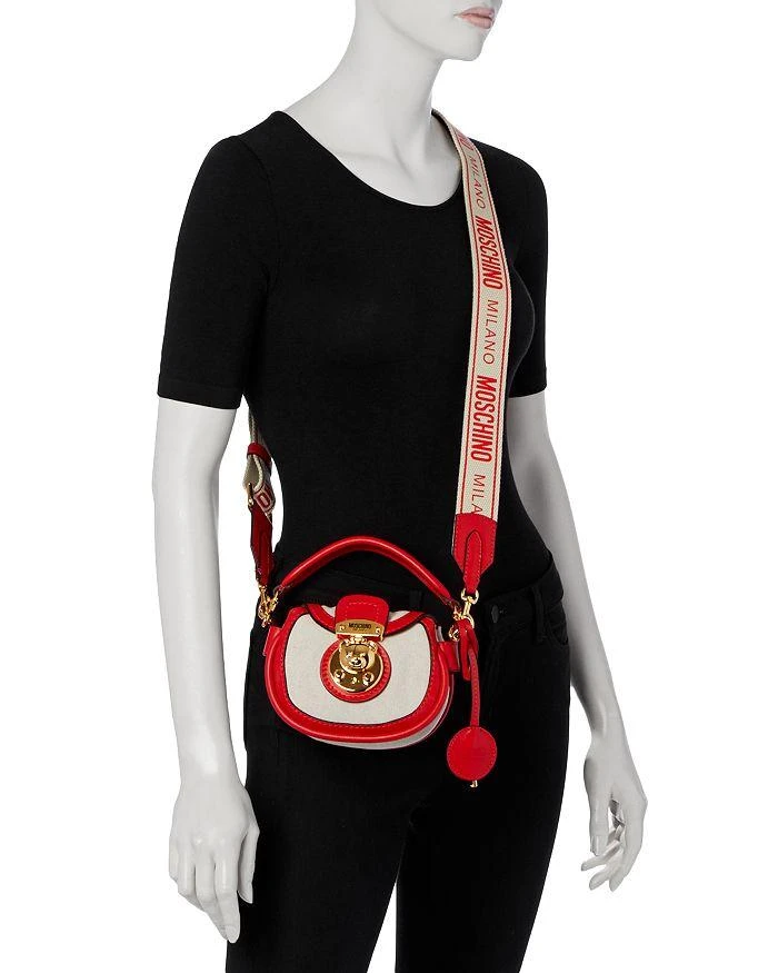 商品Moschino|Canvas & Leather Top Handle Crossbody,价格¥8769,第2张图片详细描述
