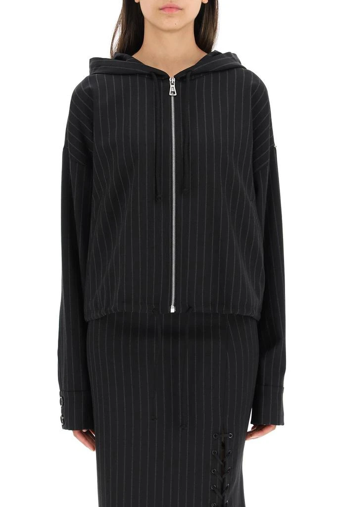 商品Max Mara|Sportmax fido pinstriped jacket with zip and hood,价格¥1430,第2张图片详细描述