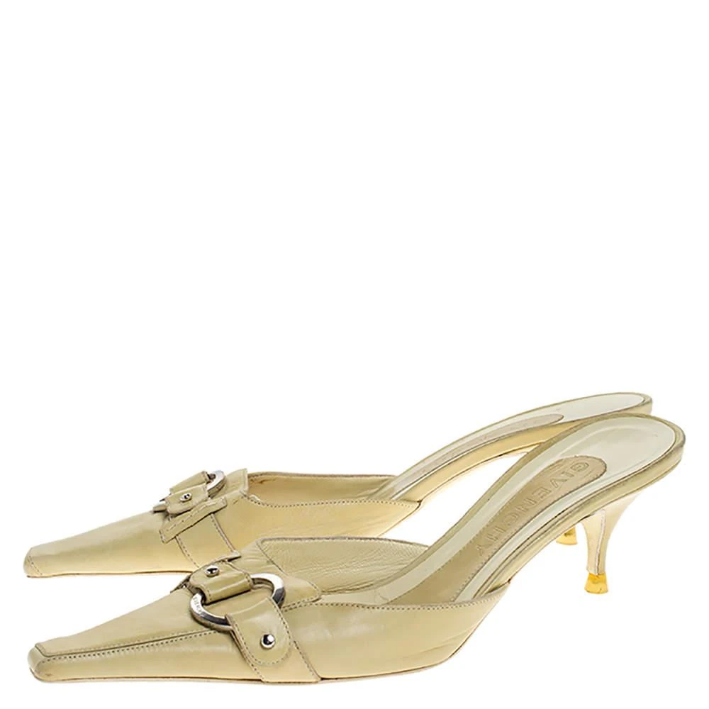 商品[二手商品] Givenchy|Givenchy Yellow Leather Pointed Toe Mules Size 38,价格¥1405,第4张图片详细描述