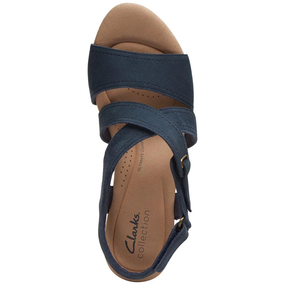 商品Clarks|Women's Rose Way Crisscross Cork-Wedge Sandals,价格¥296,第4张图片详细描述