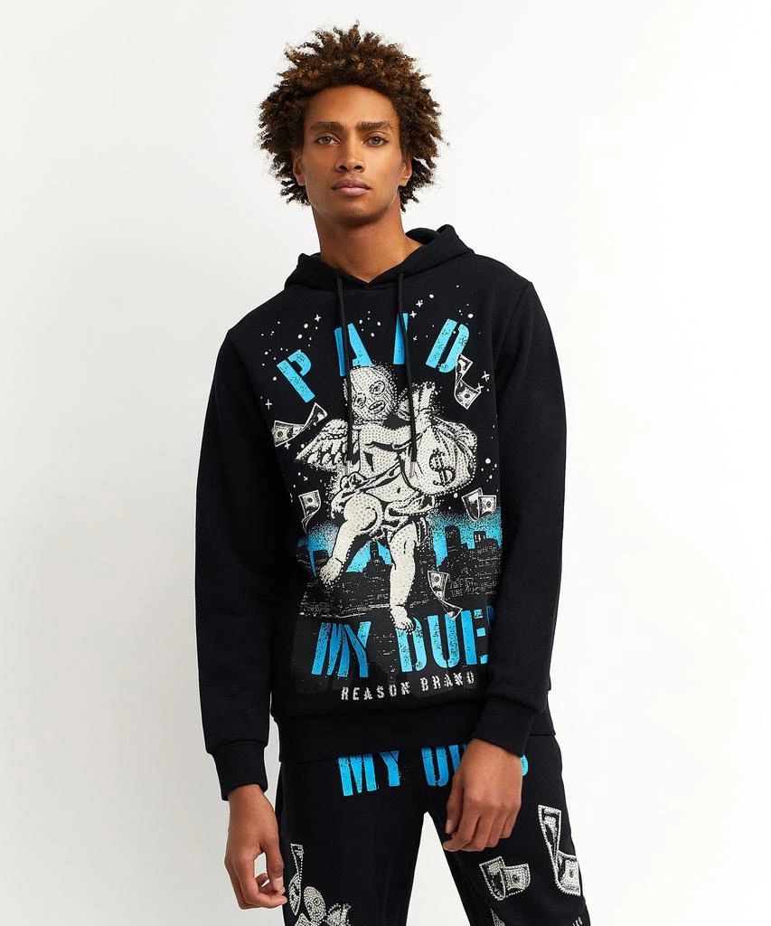 Paid My Dues Front Print Rhinestone Hoodie 商品