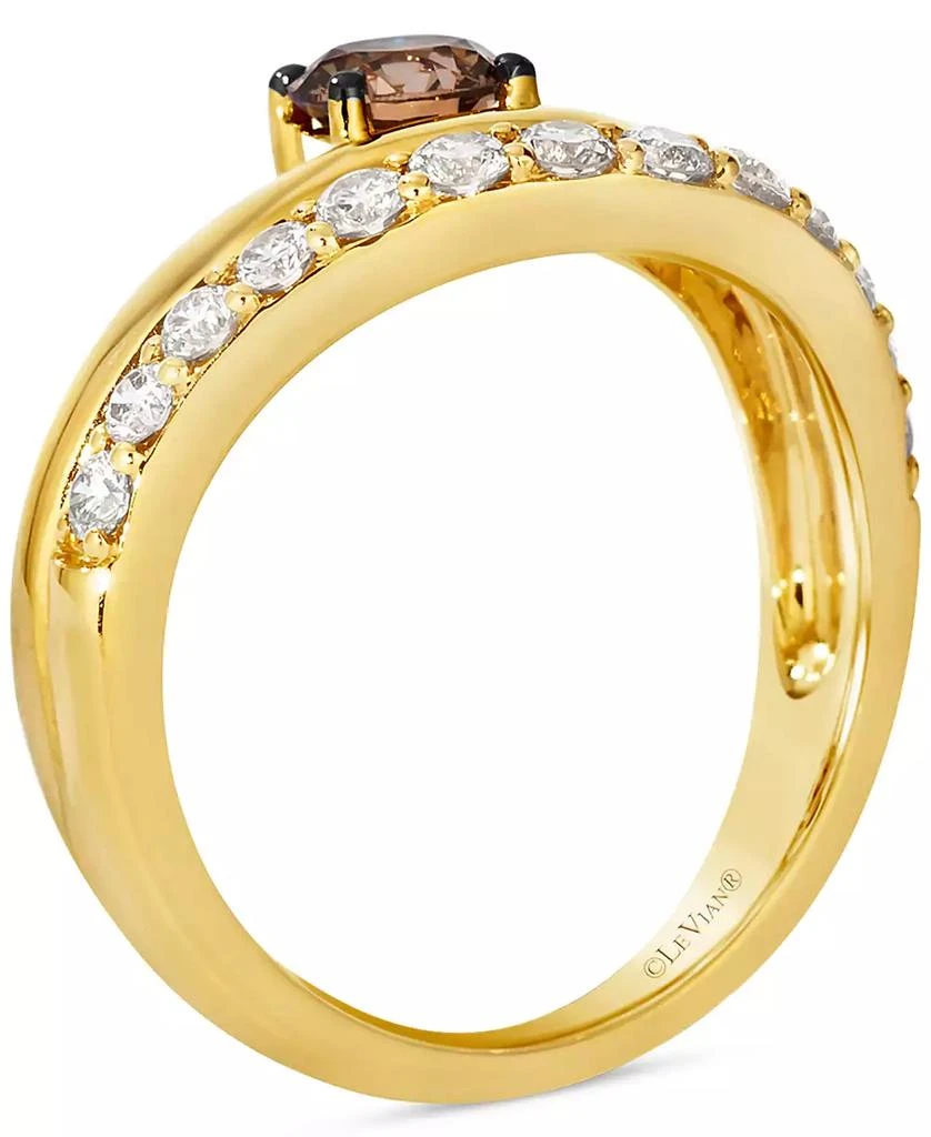 商品Le Vian|Chocolate Diamond & Nude Diamond (1-1/2 ct. t.w.) Double-Row Ring in 14k Yellow Gold,价格¥17499,第2张图片详细描述