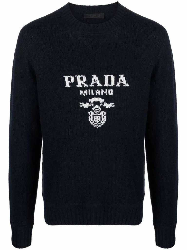 商品Prada|PRADA intarsia-knit logo sweatshirt,价格¥9147,第1张图片