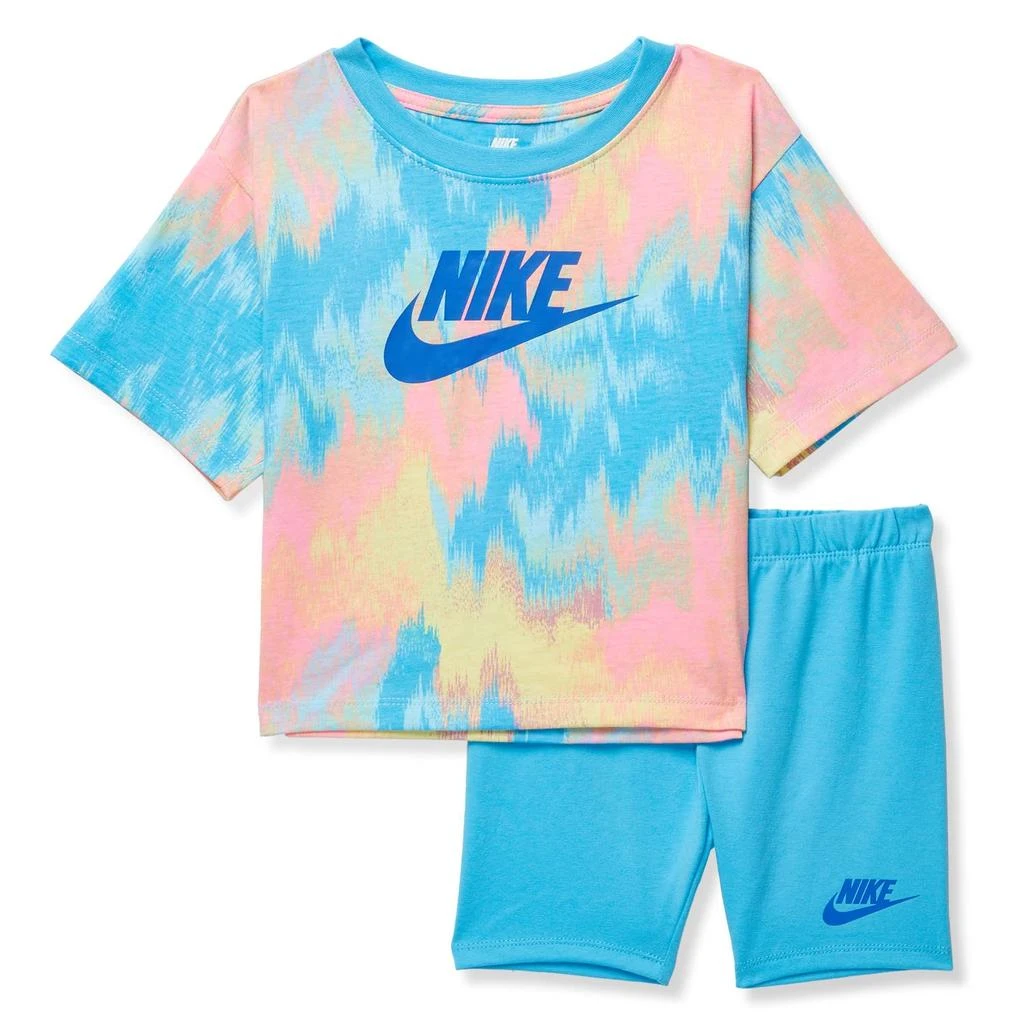 商品NIKE|Boxy Tee and Biker Shorts Set (Little Kids),价格¥225,第1张图片