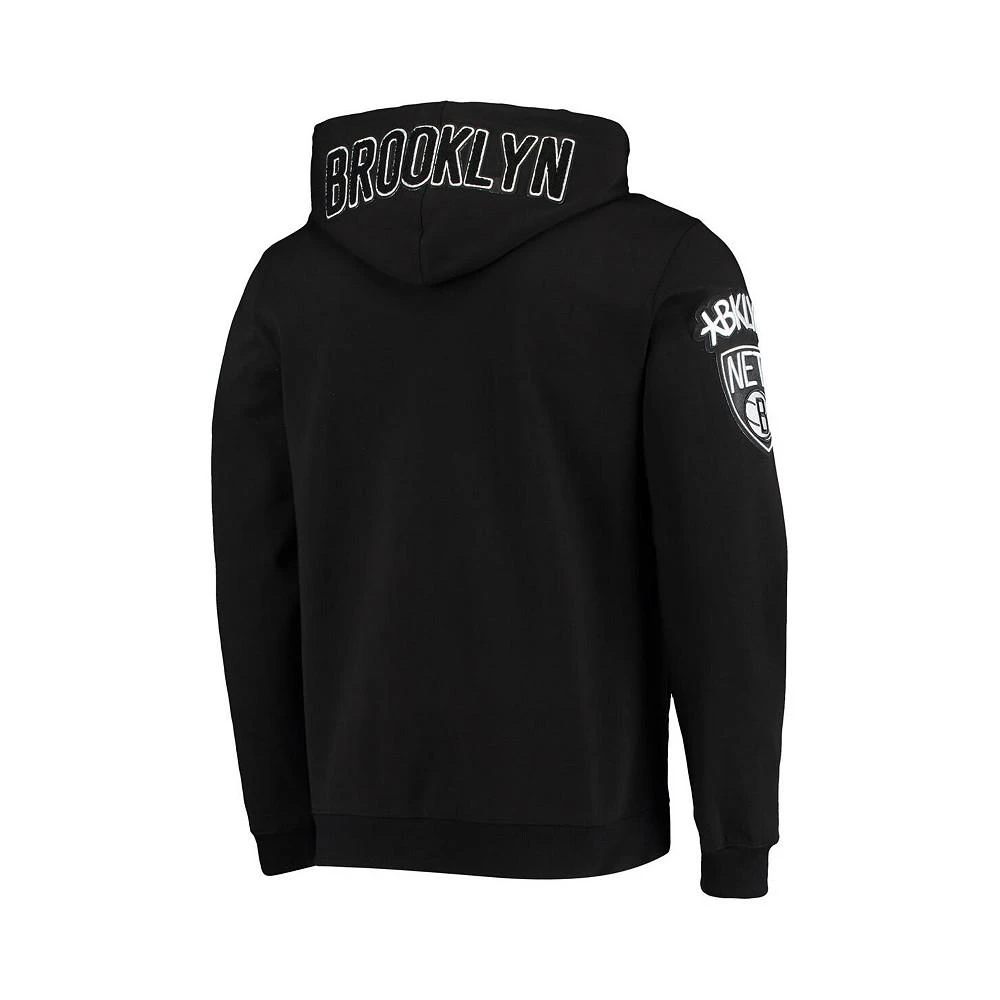 商品Pro Standard|Men's Black Brooklyn Nets Chenille Pullover Hoodie,价格¥614,第2张图片详细描述