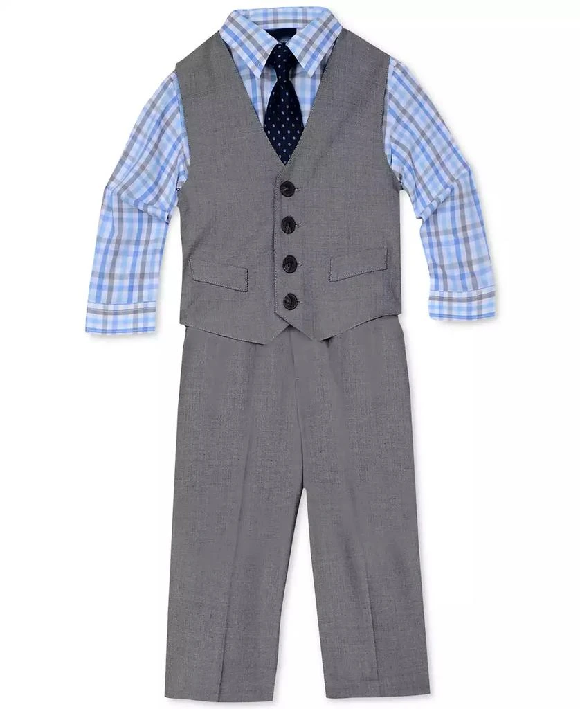 商品Nautica|Baby Boys Sharkskin Suit Vest, Pants, Shirt and Tie, 4 Piece Set,价格¥217,第1张图片