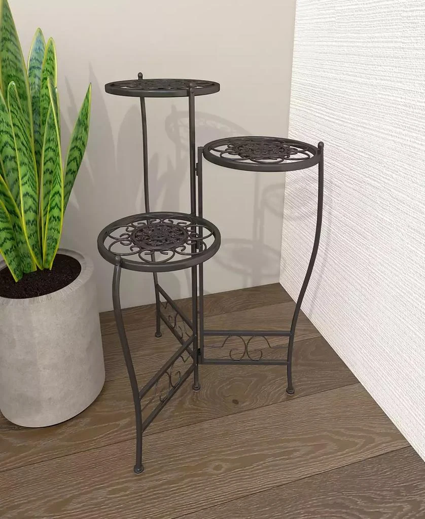 Brown Metal Indoor Outdoor 3 Tier Floral Plant Stand 商品