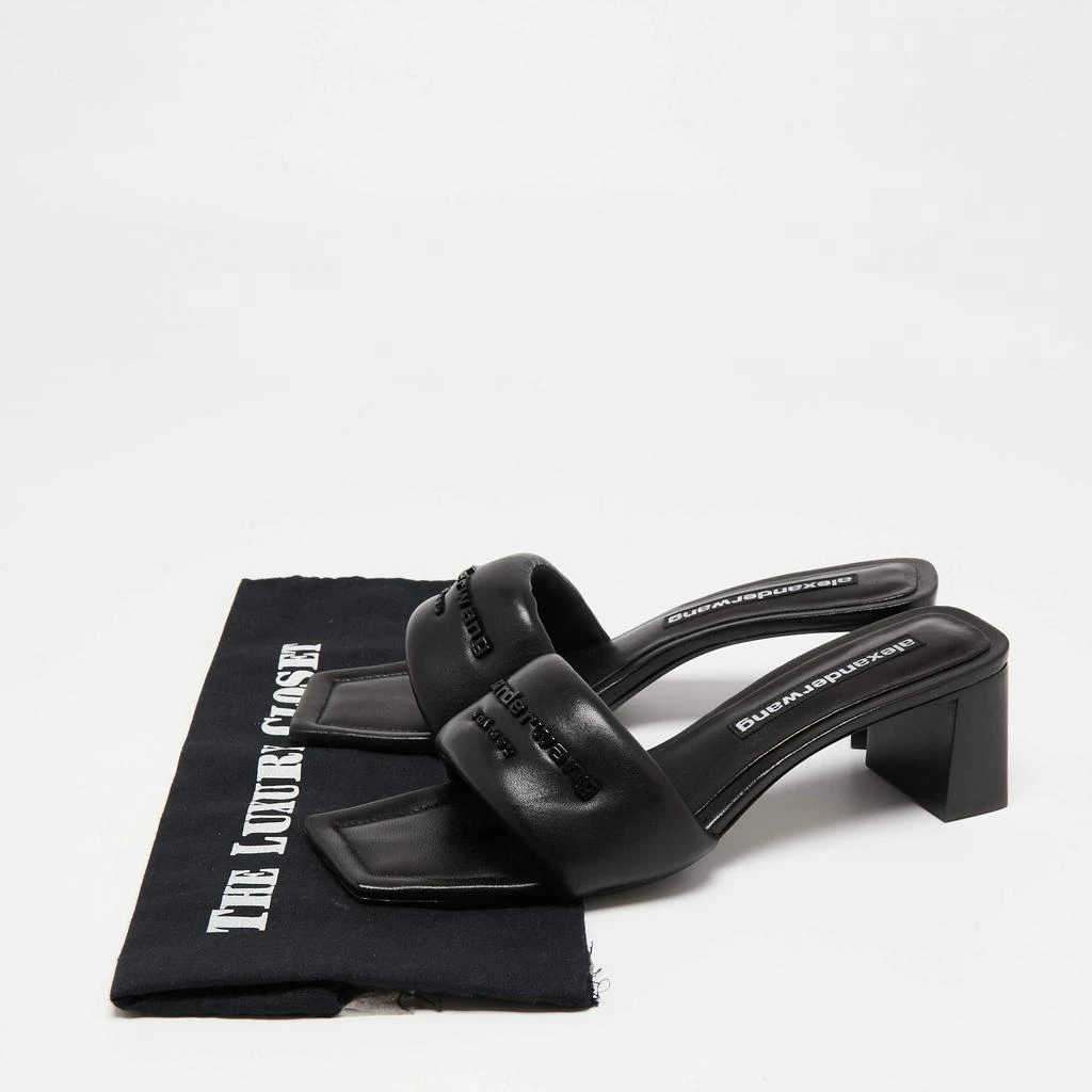 Alexander Wang Black Leather Anya Logo Slide Sandals Size 39.5 商品
