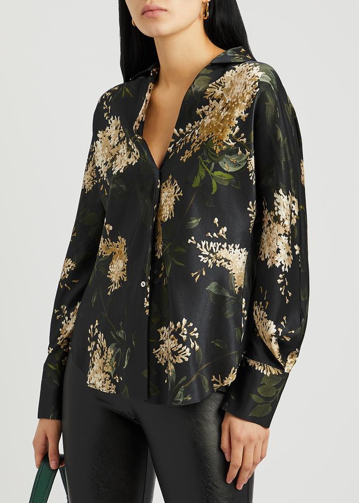商品Vince|Floral-print silk-satin shirt,价格¥3217,第4张图片详细描述