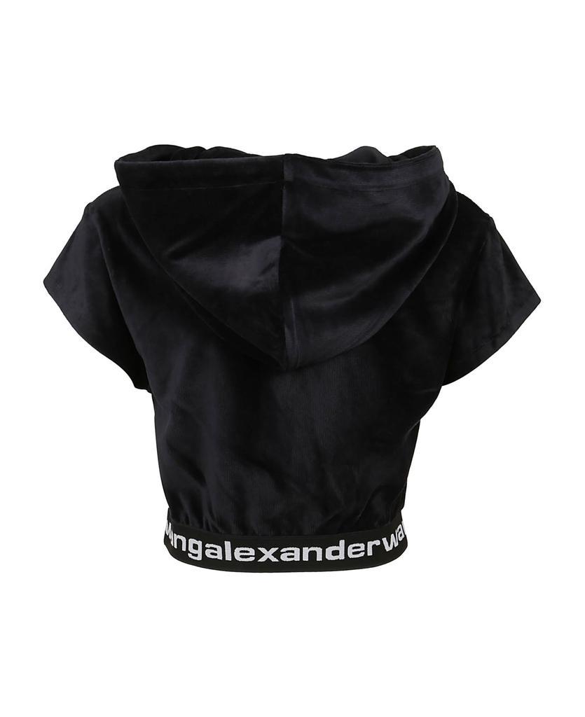 商品Alexander Wang|Stretch Corduroy With Logo Elastic Sleeve Hoody,价格¥1929,第4张图片详细描述