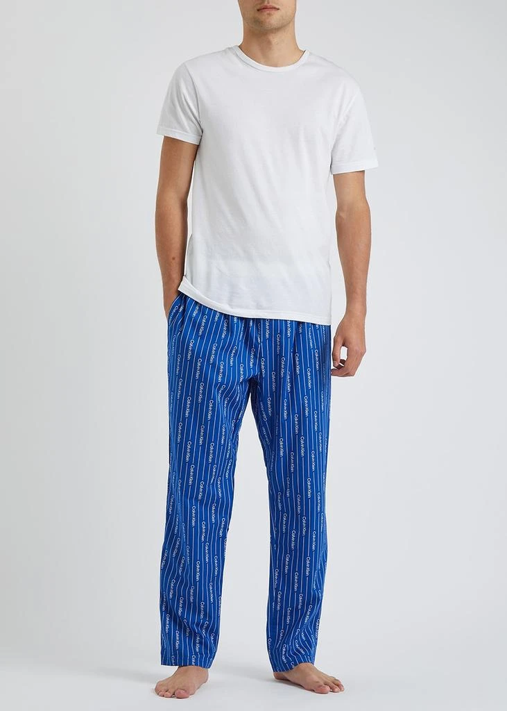 商品Calvin Klein|Blue logo-print stretch-cotton pyjama trousers,价格¥486,第4张图片详细描述