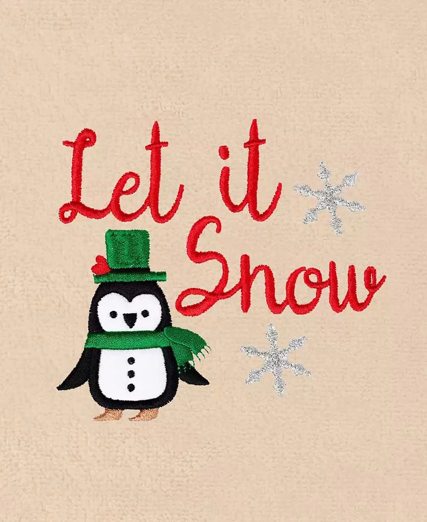商品Linum Home Textiles|Christmas Let It Snow Embroidered Luxury 100% Turkish Cotton Hand Towels, 2 Piece Set,价格¥294,第3张图片详细描述