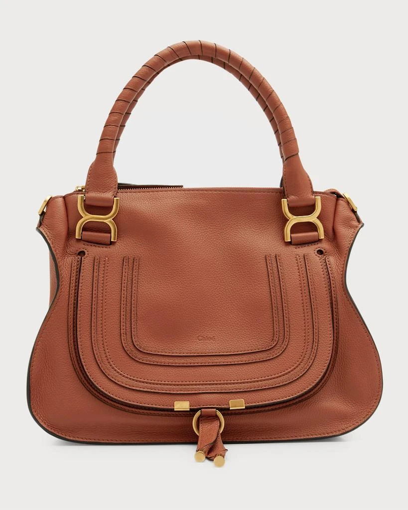 商品Chloé|Marcie Medium Double Carry Satchel Bag in Grained Leather,价格¥21588,第1张图片