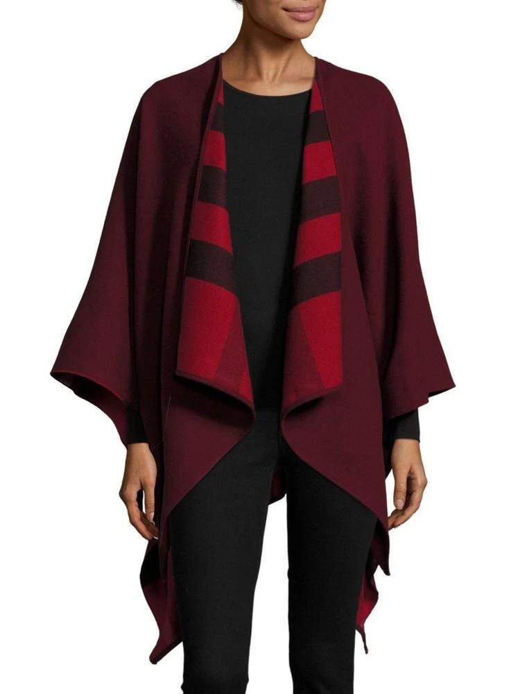 商品Burberry|Charlotte Reversible Check Wool Cape,价格¥4935,第1张图片