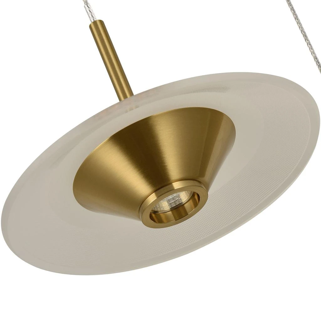 Ferrara VAP2323AB 16" 3-Light Integrated LED Pendant Lighting Height Adjustable Chandelier in Antique Brass 商品