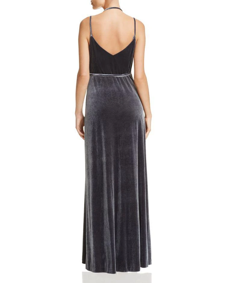 商品Aidan Mattox|Aidan Aidan Velvet Wrap Halter Gown - 100% Exclusive,价格¥626,第2张图片详细描述