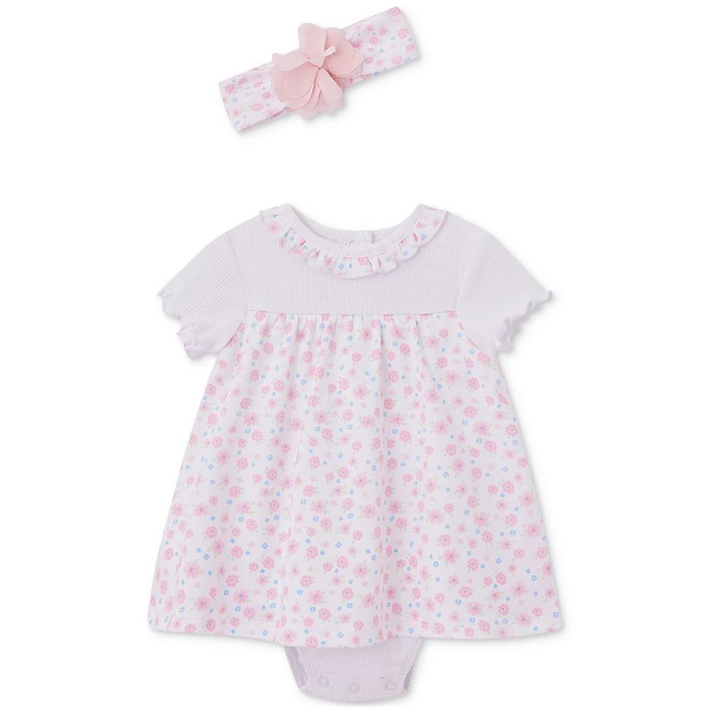 商品Little Me|Baby Girls Sweet Floral Popover and Headband, 2 Piece Set,价格¥76,第1张图片