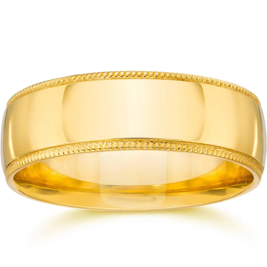 商品Pompeii3|6MM Milgrain Edge Wedding Band 14K Yellow Gold Size Selectable,价格¥4534,第1张图片