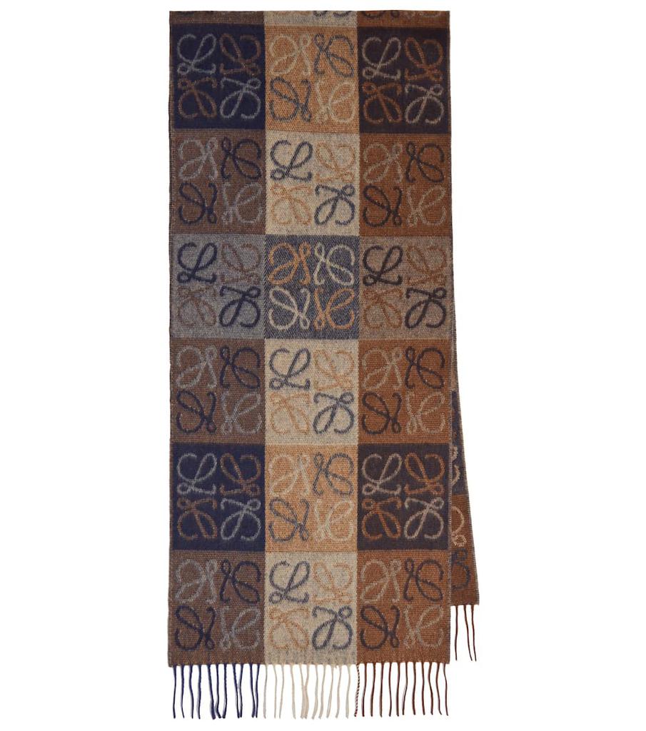 Anagram intarsia wool-blend scarf商品第1张图片规格展示
