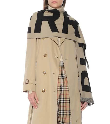 商品Burberry|女士logo羊毛围巾,价格¥3174,第2张图片详细描述