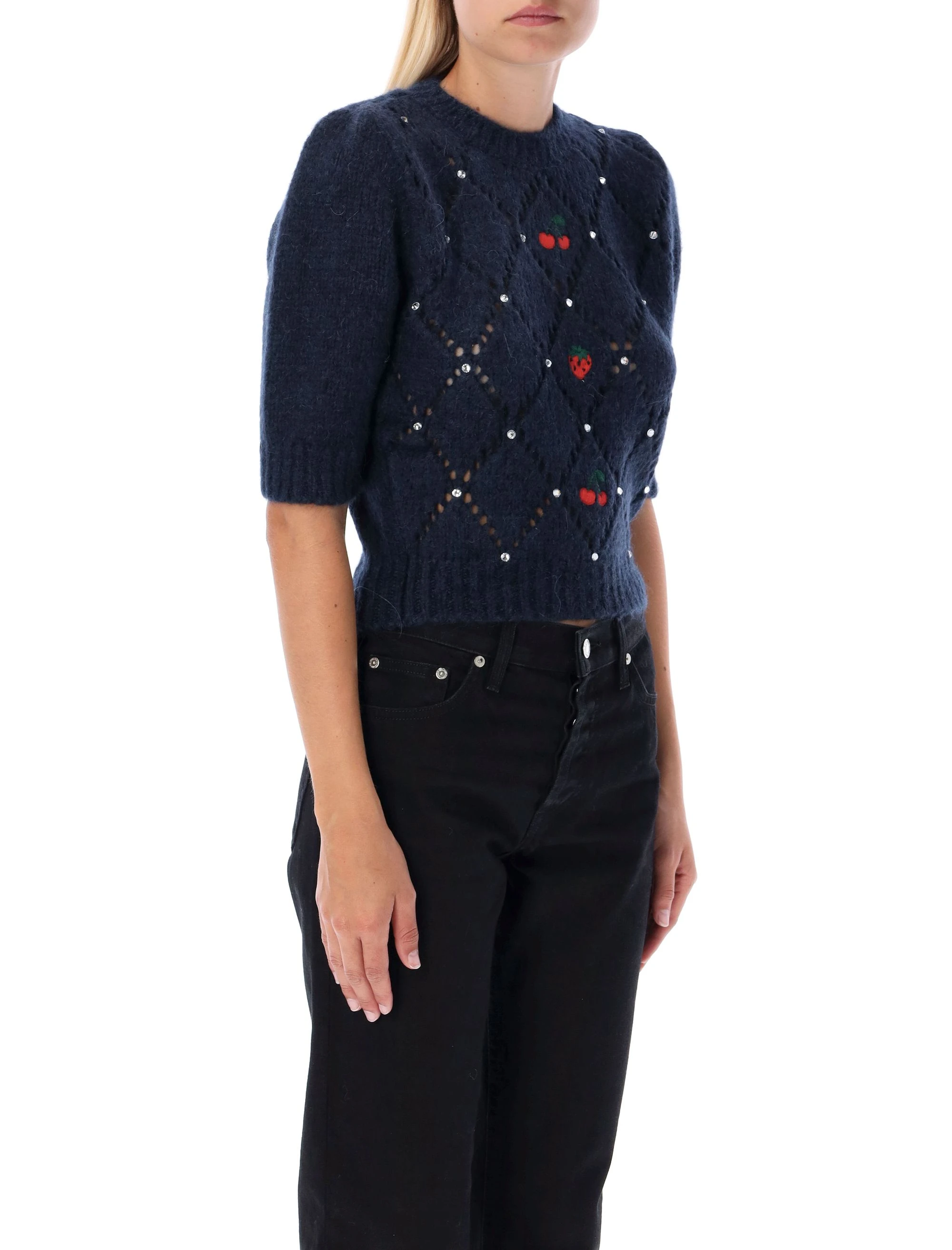 商品【商品预售7天】 Alessandra Rich|Alessandra Rich 女士衬衫 FAB3114K37542329 蓝色,价格¥1733,第4张图片详细描述
