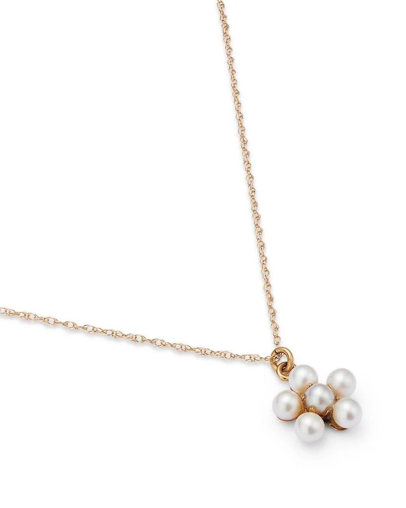 Cultured Freshwater Pearl Flower Pendant Necklace in 14K Yellow Gold, 18" 商品