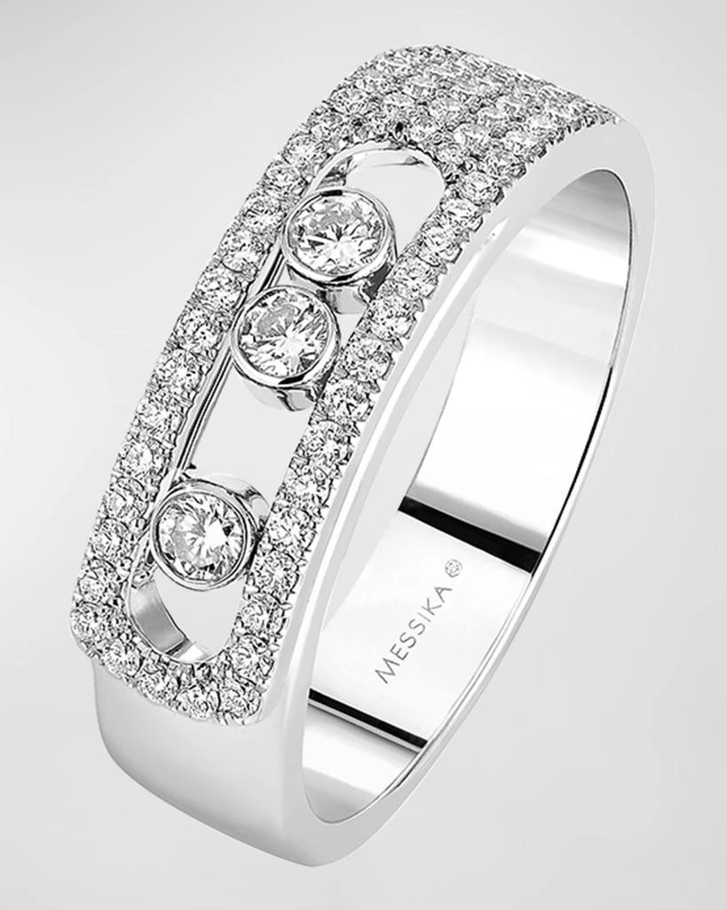商品Messika|Move Pavé 18K White Gold 3-Diamond Ring, EU 53 / US 6.25,价格¥32590,第1张图片