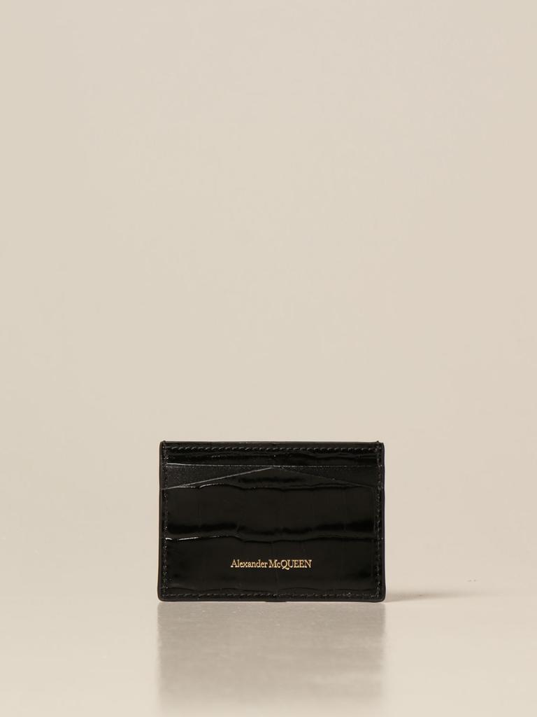 商品Alexander McQueen|Alexander McQueen credit card holder in crocodile print leather,价格¥1339,第4张图片详细描述