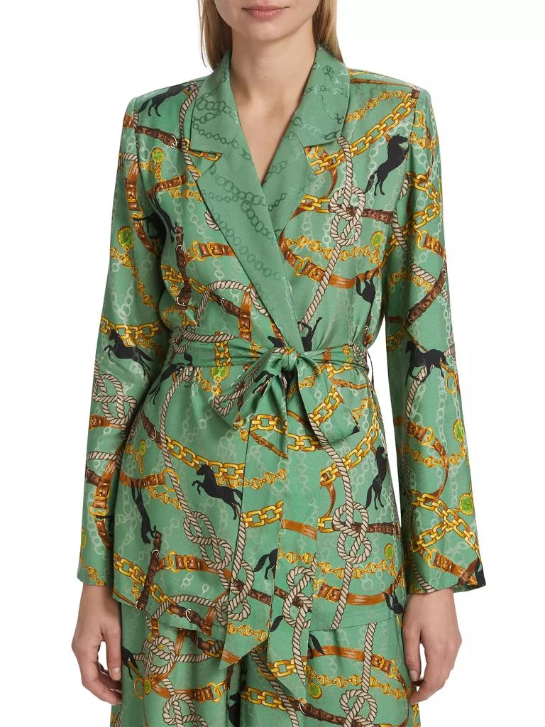 商品L'Agence|Ciara Status Print Robe Blouse,价格¥1180,第3张图片详细描述