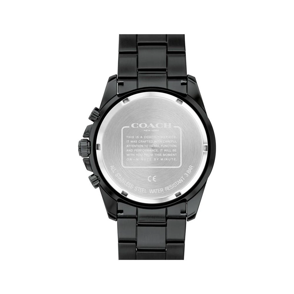 商品Coach|Men's Kent Black Stainless Steel Bracelet Watch 44mm,价格¥1824,第3张图片详细描述