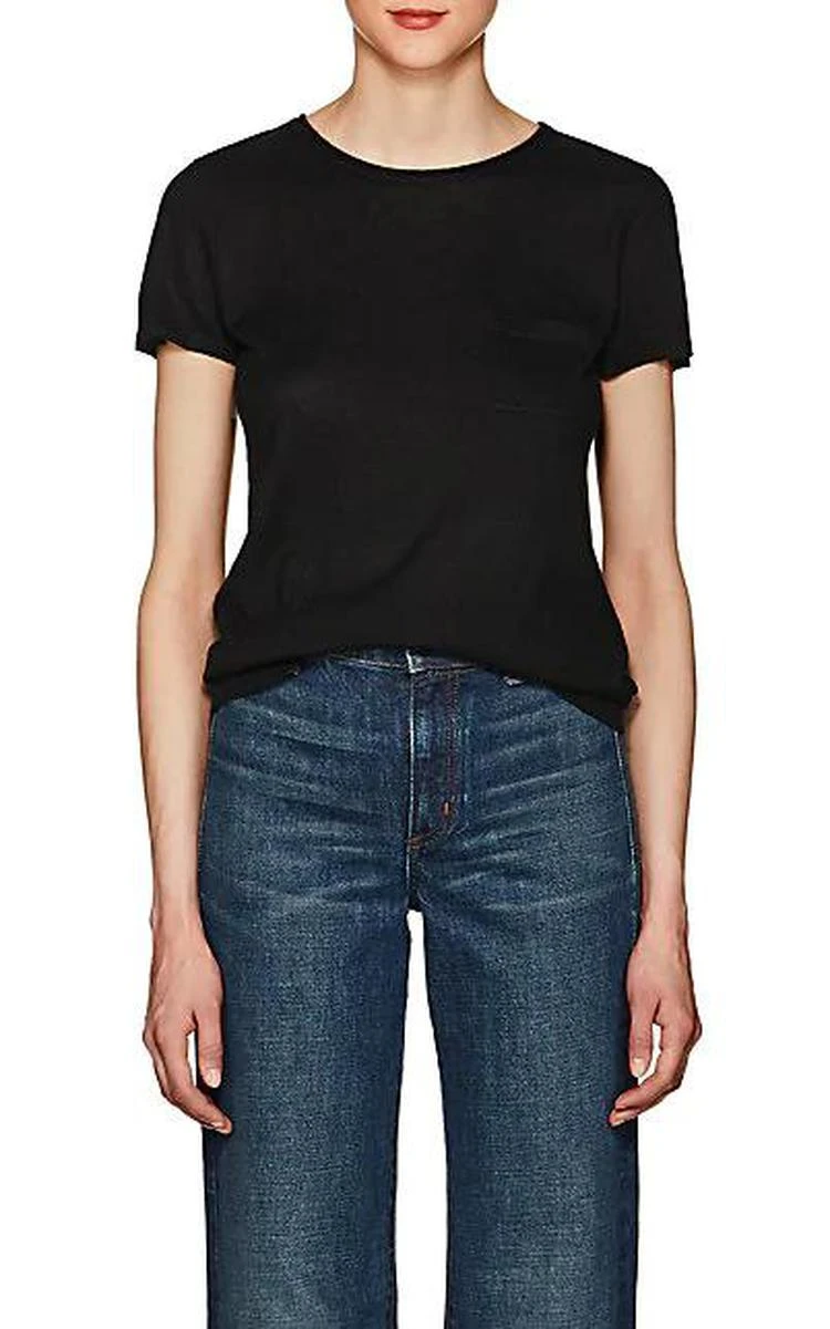 商品Barneys New York|Silk-Cashmere Short-Sleeve Sweater,价格¥1114,第1张图片